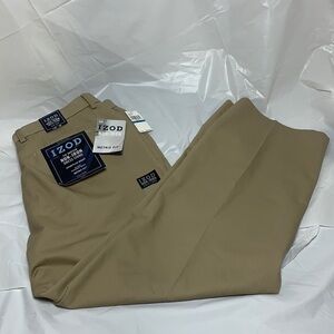 Men’s Izod The Madison Non-Iron Dress Chino Plain Front MetrixFit NWT Size 36x30